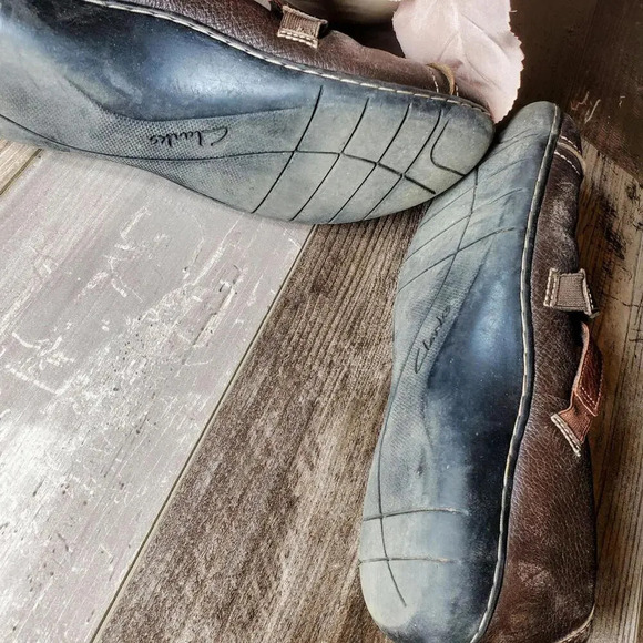 Clark's Bendables Brown Leather Women's Wave Mary Jane Shoes Size 9M - Picture 9 of 10